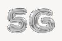 5G metallic icon, digital remix design