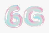 6G holographic icon, digital remix design