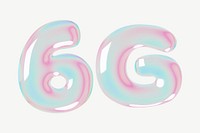 6G holographic icon, 3D digital remix psd