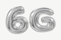 6G metallic icon, 3D digital remix psd