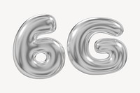 6G metallic icon, digital remix design
