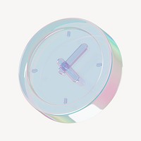 Time management, 3D holographic clock icon