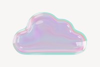 3D holographic cloud icon