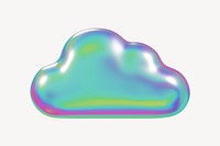 3D metallic cloud icon