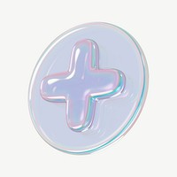 3D holographic add icon 