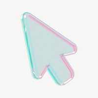 3D holographic arrow icon psd