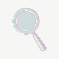 3D holographic magnifying glass icon psd