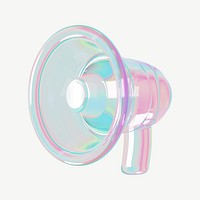 3D holographic megaphone icon psd