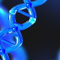 3D blue science background, DNA double helix remix