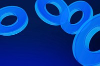 Abstract blue rings background, digital remix psd