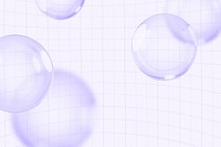 Purple bubbles grid background, digital remix psd