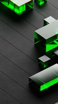 Digital green squares mobile wallpaper