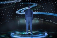 Male hologram projection, advanced technology psd