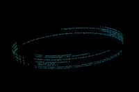 Futuristic code circle element, digital remix psd