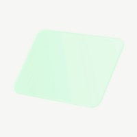 3D green rectangular shape, tinted glass psd