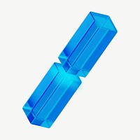 3D blue cuboid, geometric shape psd