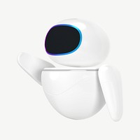 3D white robot, smart technology psd