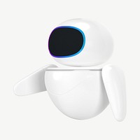 3D white robot, innovative technology psd