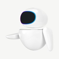3D white robot, smart technology psd