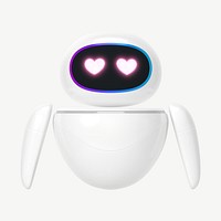 3D in love robot, innovative technology psd