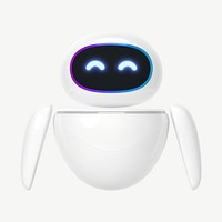 3D cheerful robot, innovative technology psd