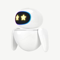 3D satisfied robot, innovative technology psd