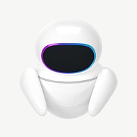 3D bowing white robot, innovative technology psd