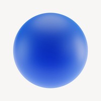 3D blue sphere, ball shape