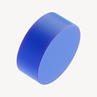 3D blue cylinder, geometric shape