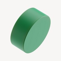 3D green cylinder, geometric shape