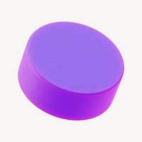 3D purple cylinder, geometric shape psd