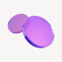 3D purple round shape psd