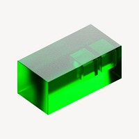 Green rectangular prism, 3D geometric shape 