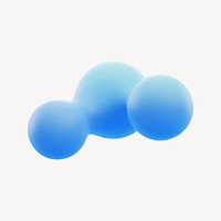 3D blue liquid fluid, abstract shape