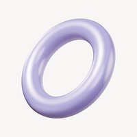 3D purple ring, torus geometric shape