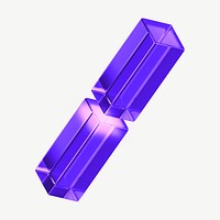 3D purple cuboid, geometric shape psd