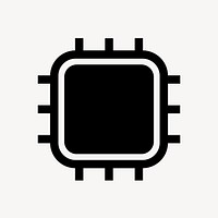 Computer chip  flat icon element vector