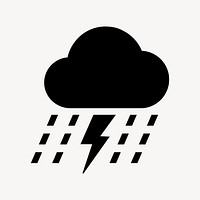 Thunderstorm flat icon vector