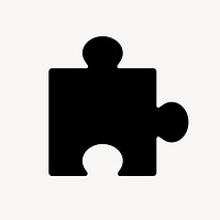 Puzzle piece flat icon element vector