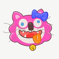 Funny cat cartoon, animal collage element psd