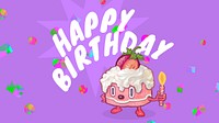 Happy birthday cake desktop wallpaper, funky party background