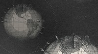 Black vintage globe desktop wallpaper, world map aesthetic background, remixed by rawpixel