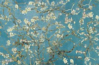 Van Gogh's Almond blossom background, famous painting, remixed by rawpixel