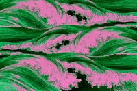 Green pink ocean waves background, Uehara Konen's pattern art, remixed by rawpixel