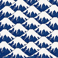 Hokusai's Mount Fuji background, Japanese pattern design, remixed by rawpixel