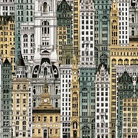 City architecture pattern background. Vintage art remixed by rawpixel.