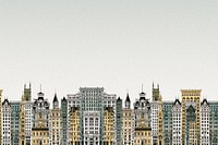 City architecture border white background. Vintage art remixed by rawpixel.