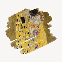 Gustav Klimt's The Kiss brushstroke illustration, remixed by rawpixel