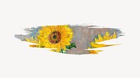 Monet's sunflowers artwork brush stroke. Famous art remixed by rawpixel.