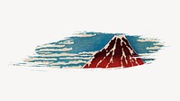 Hokusai's Mount Fuji brush stroke, vintage illustration, remixed by rawpixel